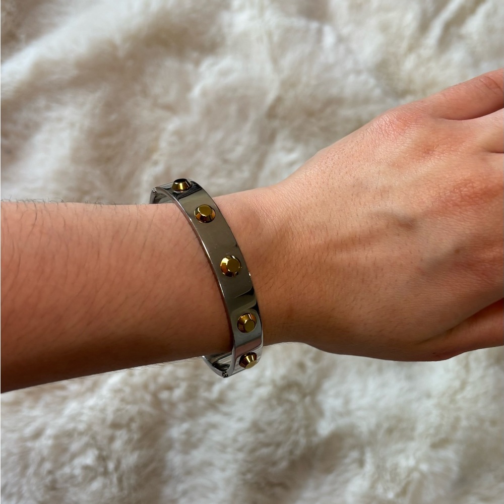 Michael Kors Silver Bracelet with Gold Studs